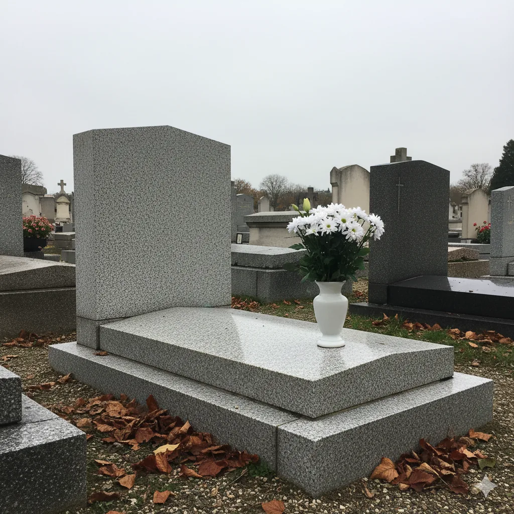 Sépulture rénovée avec dorures ravivées